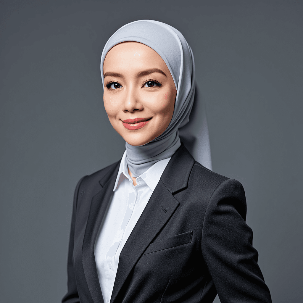 Hijab headshot showing color contrast with background