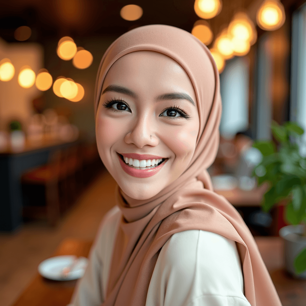 Professional AI hijab headshot example
